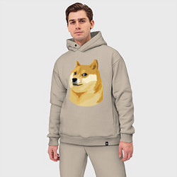 Мужской костюм оверсайз Doge, цвет: миндальный — фото 2