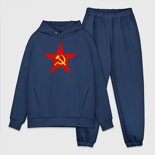 Мужской костюм оверсайз Звезда СССР / Тёмно-синий – фото 1