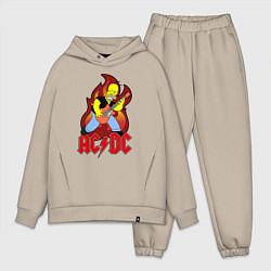 Мужской костюм оверсайз AC/DC Homer, цвет: миндальный