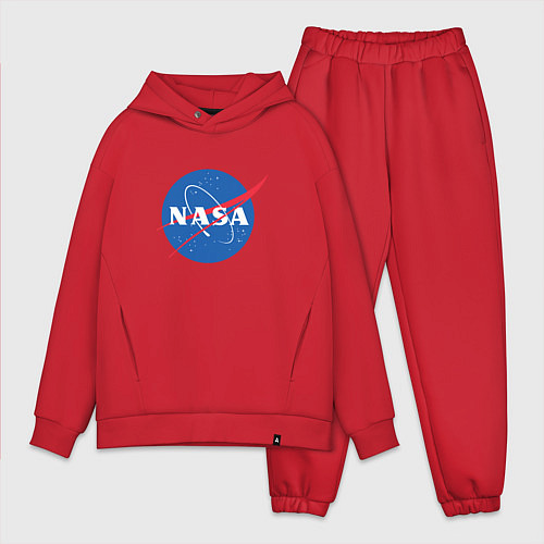 Мужской костюм оверсайз NASA: Logo / Красный – фото 1