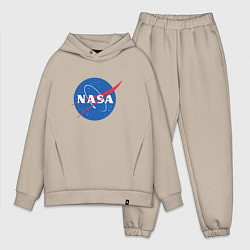 Мужской костюм оверсайз NASA: Logo, цвет: миндальный