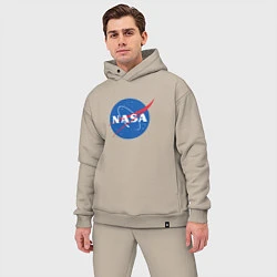 Мужской костюм оверсайз NASA: Logo, цвет: миндальный — фото 2