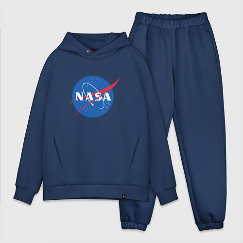 Мужской костюм оверсайз NASA: Logo / Тёмно-синий – фото 1