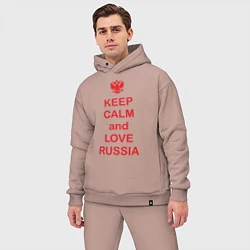 Мужской костюм оверсайз Keep Calm & Love Russia, цвет: пыльно-розовый — фото 2