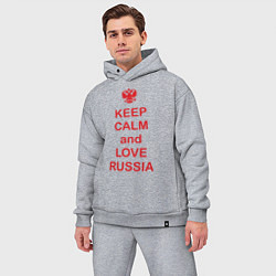 Мужской костюм оверсайз Keep Calm & Love Russia, цвет: меланж — фото 2