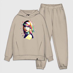 Мужской костюм оверсайз Taylor Swift Art, цвет: миндальный