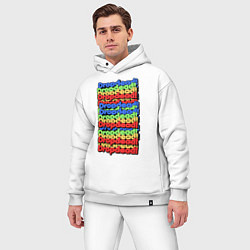 Мужской костюм оверсайз DropDead надписи, цвет: белый — фото 2