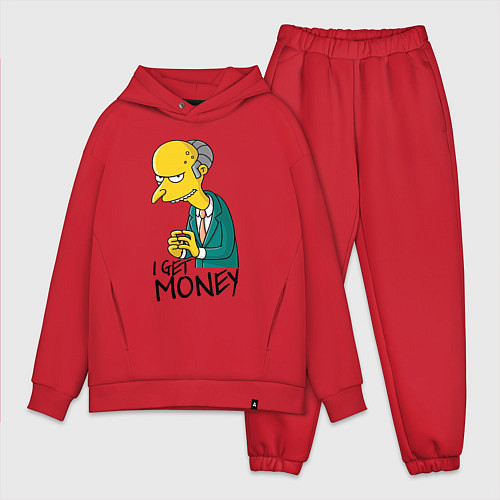 Мужской костюм оверсайз Mr. Burns: I get money / Красный – фото 1