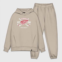 Мужской костюм оверсайз Detroit Red Wings: Est.1926, цвет: миндальный