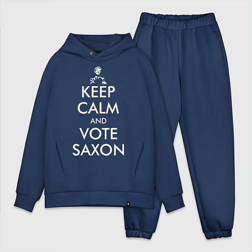 Мужской костюм оверсайз Keep Calm & Vote Saxon / Тёмно-синий – фото 1