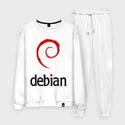 Костюм хлопковый мужской Debian, цвет: белый