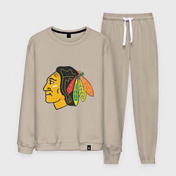Костюм хлопковый мужской Chicago Blackhawks, цвет: миндальный
