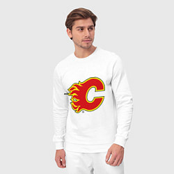 Костюм хлопковый мужской Calgary Flames, цвет: белый — фото 2