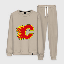 Костюм хлопковый мужской Calgary Flames, цвет: миндальный