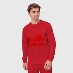 Костюм хлопковый мужской Russian дедушка, цвет: красный — фото 2