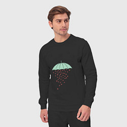 Костюм хлопковый мужской Любовный дождик, цвет: черный — фото 2