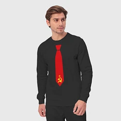 Костюм хлопковый мужской Советский галстук, цвет: черный — фото 2