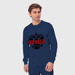 Костюм хлопковый мужской Russia Coat, цвет: тёмно-синий — фото 2