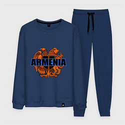 Костюм хлопковый мужской Армения, цвет: тёмно-синий