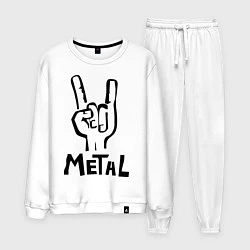 Костюм хлопковый мужской Metal, цвет: белый