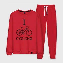 Костюм хлопковый мужской I love cycling, цвет: красный