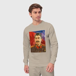 Костюм хлопковый мужской Сталин: полигоны, цвет: миндальный — фото 2