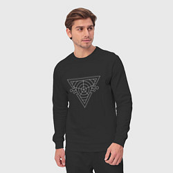 Костюм хлопковый мужской Темный треугольник, цвет: черный — фото 2