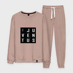 Костюм хлопковый мужской Juventus FC: Black Collection, цвет: пыльно-розовый
