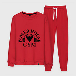 Костюм хлопковый мужской Power House Gym, цвет: красный