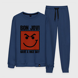 Костюм хлопковый мужской Bon Jovi: Have a nice day, цвет: тёмно-синий