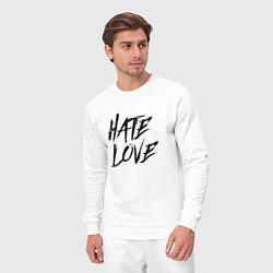 Костюм хлопковый мужской FACE Hate Love, цвет: белый — фото 2