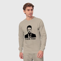 Костюм хлопковый мужской Fight Club: Fuck You, цвет: миндальный — фото 2