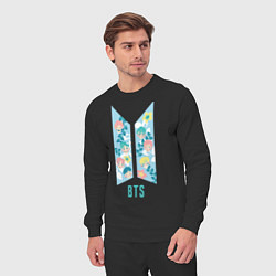 Костюм хлопковый мужской BTS Army Floral, цвет: черный — фото 2
