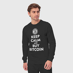 Костюм хлопковый мужской Keep Calm & Buy Bitcoin, цвет: черный — фото 2