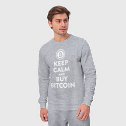 Костюм хлопковый мужской Keep Calm & Buy Bitcoin, цвет: меланж — фото 2