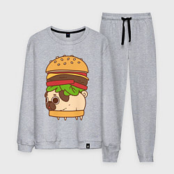 Костюм хлопковый мужской Мопс-бургер, цвет: меланж