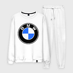 Костюм хлопковый мужской Logo BMW, цвет: белый