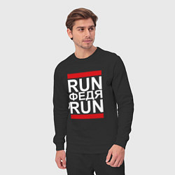 Костюм хлопковый мужской Run Федя Run, цвет: черный — фото 2