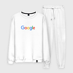 Костюм хлопковый мужской Google, цвет: белый