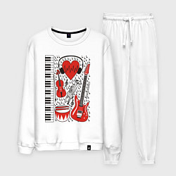 Костюм хлопковый мужской Истинный меломан, цвет: белый