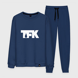 Костюм хлопковый мужской TFK: White Logo, цвет: тёмно-синий