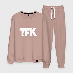 Костюм хлопковый мужской TFK: White Logo, цвет: пыльно-розовый