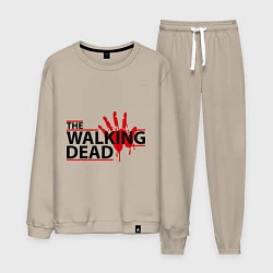 Костюм хлопковый мужской The Walking Dead, кровавый след, цвет: миндальный