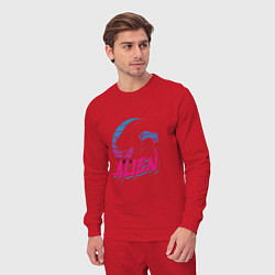 Костюм хлопковый мужской Alien: Retro Style, цвет: красный — фото 2