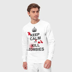 Костюм хлопковый мужской Keep Calm & Kill Zombies, цвет: белый — фото 2