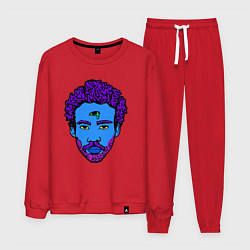 Костюм хлопковый мужской Childish Gambino синяя голова, цвет: красный