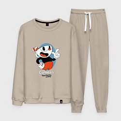 Костюм хлопковый мужской Cuphead Mugman, цвет: миндальный