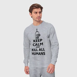 Костюм хлопковый мужской Keep Calm & Kill All Humans, цвет: меланж — фото 2