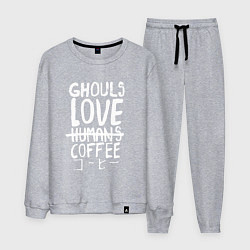 Костюм хлопковый мужской Ghouls Love Coffee, цвет: меланж