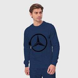Костюм хлопковый мужской Mercedes-Benz logo, цвет: тёмно-синий — фото 2